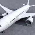 White Commercial Passenger Airliner Parked On Runway Against Cloudy Sky With Large Engine And Wing