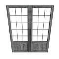 Double door partition door 3d model