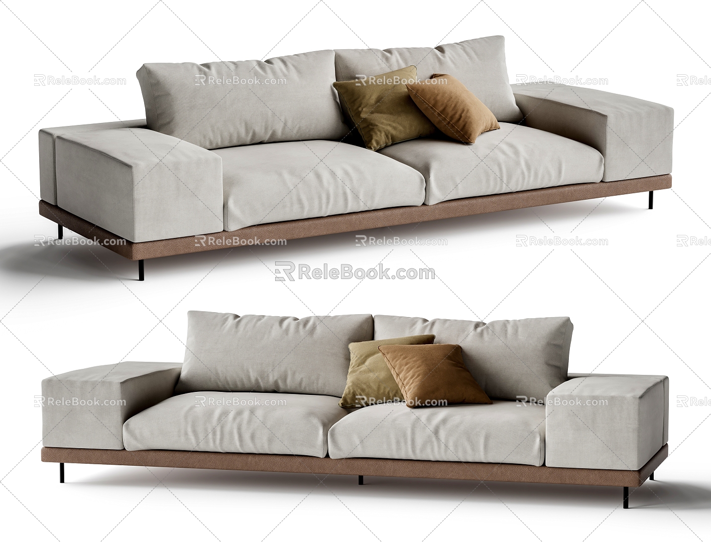 Double sofa module sofa sofa tofu block sofa 3d model