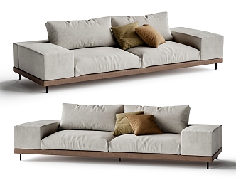 Double sofa module sofa tofu block sofa 3d model