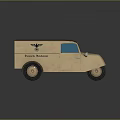 Vintage Kurier Dienst Delivery Van With Beige Body And Grey Roof Design
