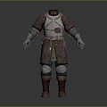 Detailed Medieval Armor Featuring Brown Leather And Silver Metal Shoulder Chest Arm Leg Plates