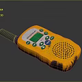 Yellow BAOFENG Handheld Walkie Talkie With Green Screen Blue Control Buttons And Antenna