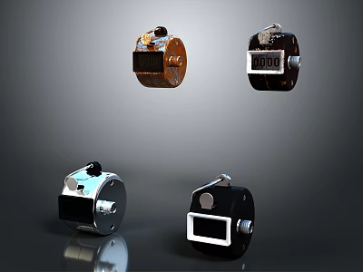 Stylish Clocks With Retro And Modern Designs In Various Colors And Unique Shapes 3d model