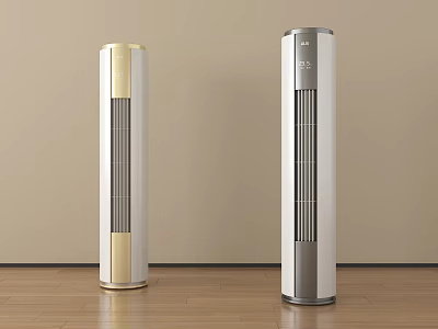 Modern Tower Air Conditioner Fans In Silver And Gold Colors For Home Use 3d model