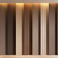 Modern Wall Paneling Design With Wooden Vertical Stripes And Warm Neutral Tones