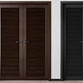 Retro wind shutter door combination 3d model