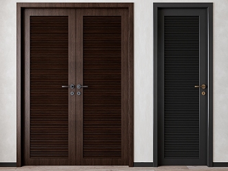 Retro wind shutter door combination 3d model