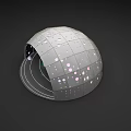 Solar System Model With Transparent Dome Planets Orbits And Celestial Bodies 3d model