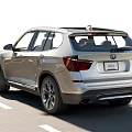 Silver BMW SUV Exterior Design with Front Grille Alloy Wheels and Beige Interior