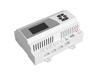 White Electronic Controller With Digital Display Screen Buttons And Terminal Interfaces 3d model