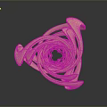 Golden Spiral Abstract Sculpture With Twisted Design And Modern Art Style