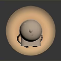 Cartoon Robot Game And Movie Character With Big Round Eyes Striped Arms And Smiling Face