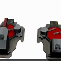 Industrial Mechanical Equipment With Red Platform White Tubular Objects Gray Tanks Pedals And Antennas