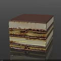 Delicious Stacked Layered Dessert With Chocolate Top Cream And Pastry Layers