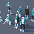 Modern Model Clothing Model 3d model