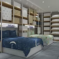 Modern Home Textile Store Showcasing Bedding Sets Pillows And Mattresses In Bright Showroom