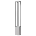 Modern Black Outdoor Light Featuring Multiple Vertical Long Strip Poles And Square Base