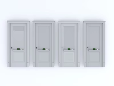 Modern swing door patio door villa door bedroom door door combination 3d model