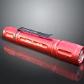 Red Portable Handheld Flashlight With BEST 3AAA Label Black Strap And Household Design
