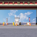 Modern gate school gate access control 3d model