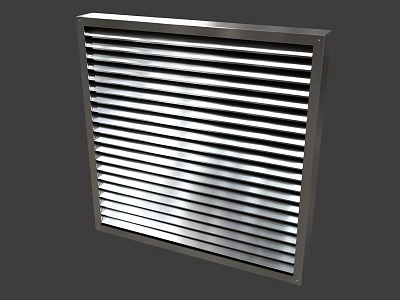 Hardware Tools Metal Louvered Ventilation Grille With Stainless Steel Square Frame 3d model