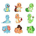 Cute Pokemon Starter Character Dolls With Different Colors And Collectible Designs
