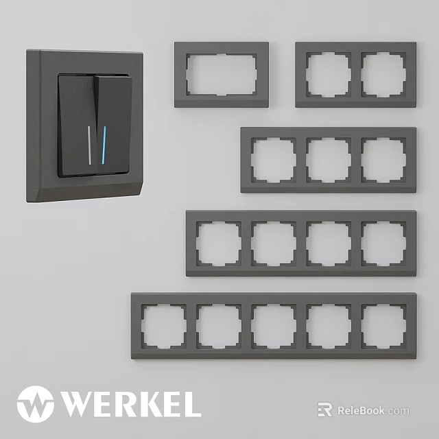 Modern Electrical Switch And Socket Panels With Multiple Outlets For Home Use 3d model 