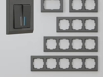 Modern Electrical Switch And Socket Panels With Multiple Outlets For Home Use 3d model