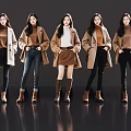 Women in Brown Coats with Different Bottoms and Boots Fashion Looks