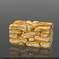 Delicious Crispy Stacked Layered Pastry With Golden Caramel Sauce And Sesame Seeds