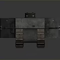 Vintage Gray Tank with Metal Texture and German Cross Symbol on Top Structure