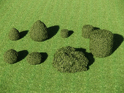 Shrub ball shrub grass shrub green plant shrub hedge green belt plant combination 3d model