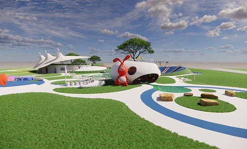 Children's Amusement Park 3d model