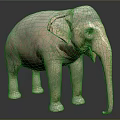 Detailed Elephant 3D Model With Grey Skin Texture And Standing Pose 3d model