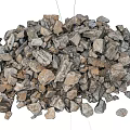 Pile of Natural Stone and Wood Pieces with Various Sizes and Textures
