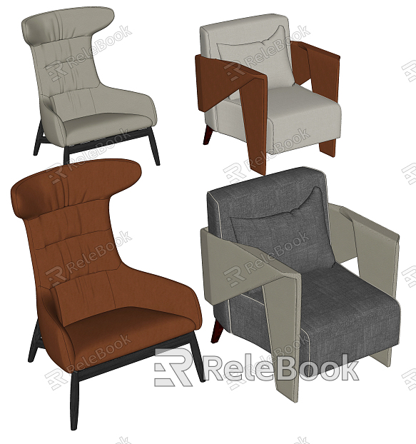 Modern single sofa leisure chair combination model