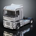 Silver Shiny Modern Truck Cab With Metallic Exterior And Reflective Surface