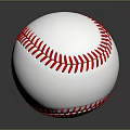 White Baseball With Red Stitching On Gray Background And Reflection 3d model