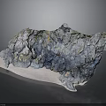 Natural Rock Specimen With Colorful Blue Gray Textures And White Base