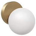 Modern Wall Lamp Design With Brass Circular Base And White Spherical Shade 3d model