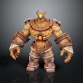 Stone Giant Mythical Creature Character With Armor And Glowing Yellow Core 3D Render 3d model