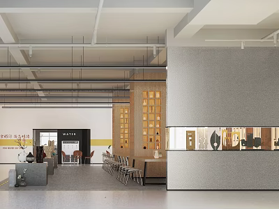 Book Art Themed Modern Interior Space With Shelves And Seats 3d model