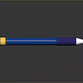 Stylish Blue Pen with Yellow Top Silver Tip and Blue Grip