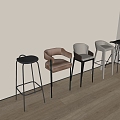 Modern Bar Chair 3d model