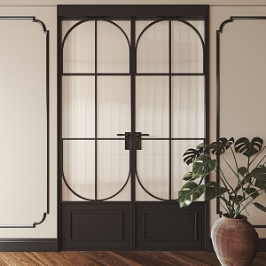 French sliding door 3d model