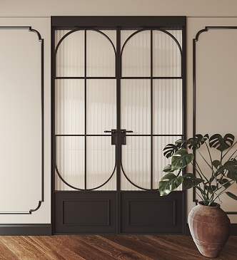 French sliding door 3d model