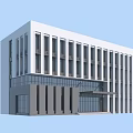 Modern Multi Story Office Building With White Exterior And Glass Facade Design