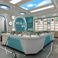 Modern Bright Optical Store Interior Design With Glass Counter Display Shelves And Spectacles