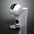 Modern White Electronic Coffee Maker With Green Indicator Light And Cup Tray